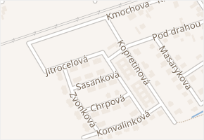 Sasanková v obci Zeleneč - mapa ulice