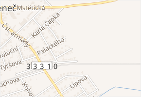 Žižkova v obci Zeleneč - mapa ulice