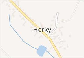 Horky v obci Želetava - mapa části obce