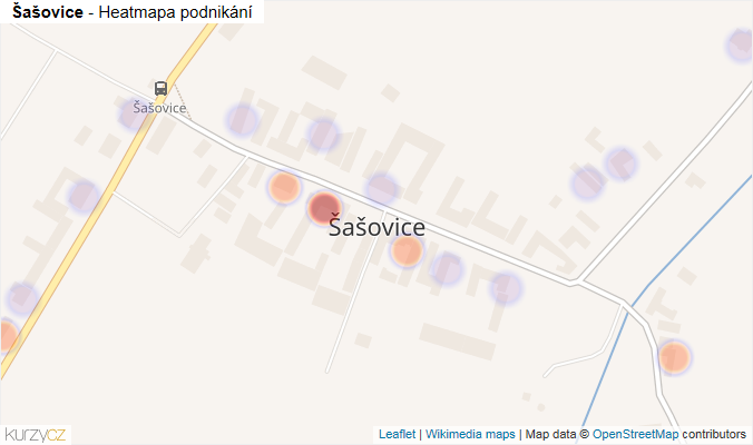 Mapa Šašovice - Firmy v části obce.