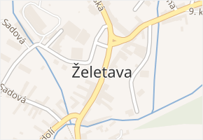 Želetava v obci Želetava - mapa části obce