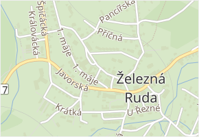 Adolfa Kašpara v obci Železná Ruda - mapa ulice