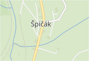 Špičák v obci Železná Ruda - mapa části obce