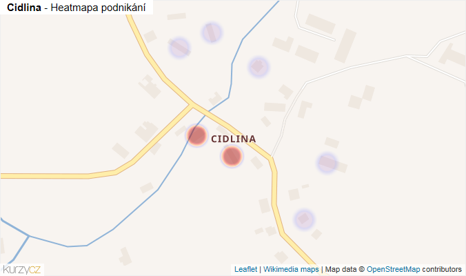 Mapa Cidlina - Firmy v části obce.