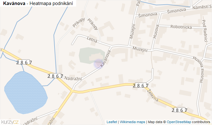Mapa Kavánova - Firmy v ulici.