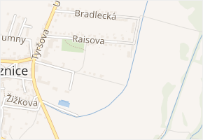 Za Hřištěm v obci Železnice - mapa ulice