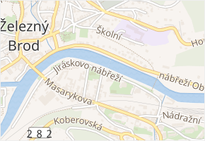Jiráskovo nábřeží v obci Železný Brod - mapa ulice