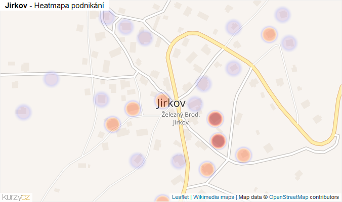 Mapa Jirkov - Firmy v části obce.