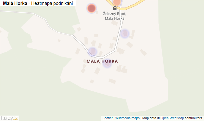 Mapa Malá Horka - Firmy v části obce.