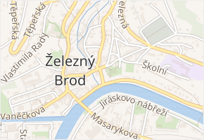 Malé náměstí v obci Železný Brod - mapa ulice