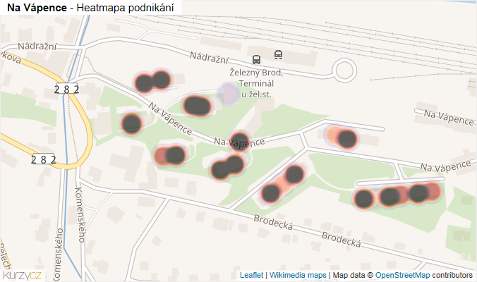 Mapa Na Vápence - Firmy v ulici.