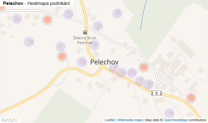 Mapa Pelechov - Firmy v části obce.