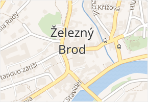Popluží v obci Železný Brod - mapa ulice