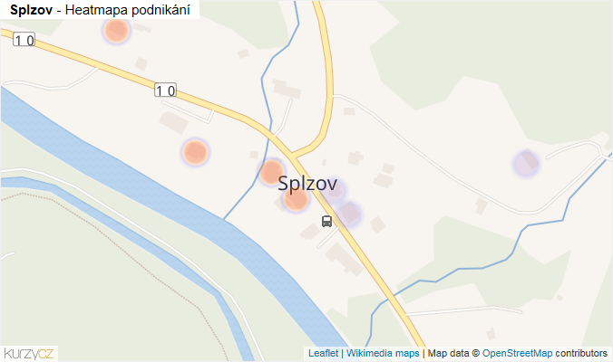 Mapa Splzov - Firmy v části obce.