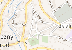 Trávníky v obci Železný Brod - mapa ulice