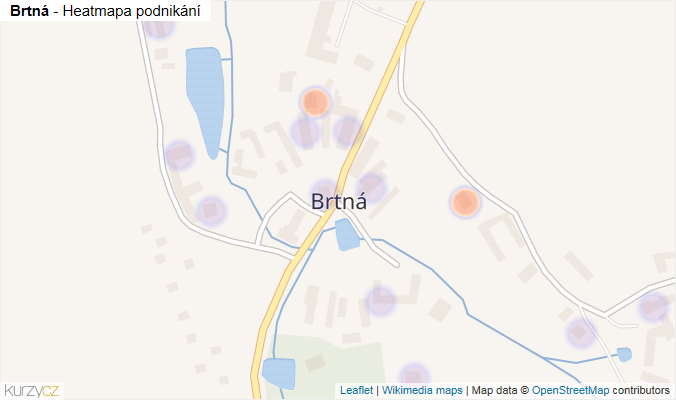 Mapa Brtná - Firmy v části obce.