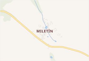Miletín v obci Želiv - mapa části obce
