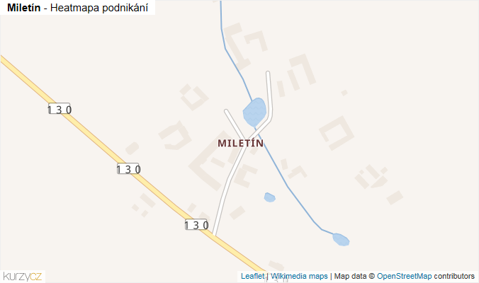 Mapa Miletín - Firmy v části obce.