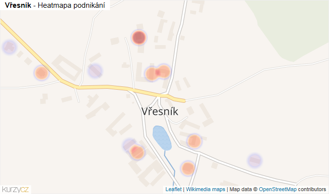 Mapa Vřesník - Firmy v části obce.