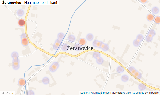 Mapa Žeranovice - Firmy v části obce.