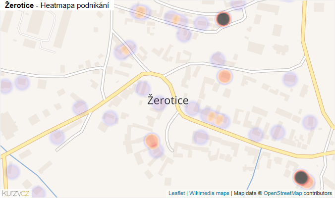Mapa Žerotice - Firmy v části obce.