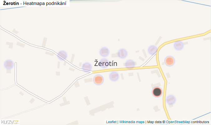 Mapa Žerotín - Firmy v části obce.
