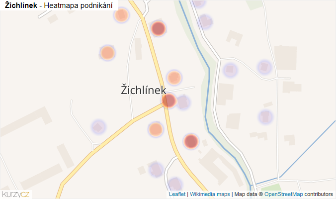 Mapa Žichlínek - Firmy v části obce.