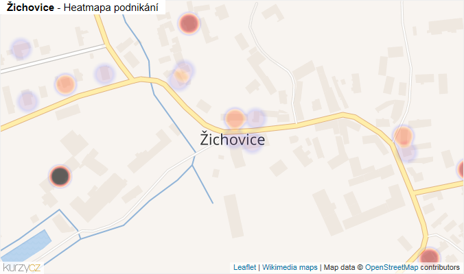 Mapa Žichovice - Firmy v části obce.