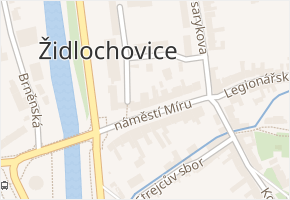 náměstí Míru v obci Židlochovice - mapa ulice