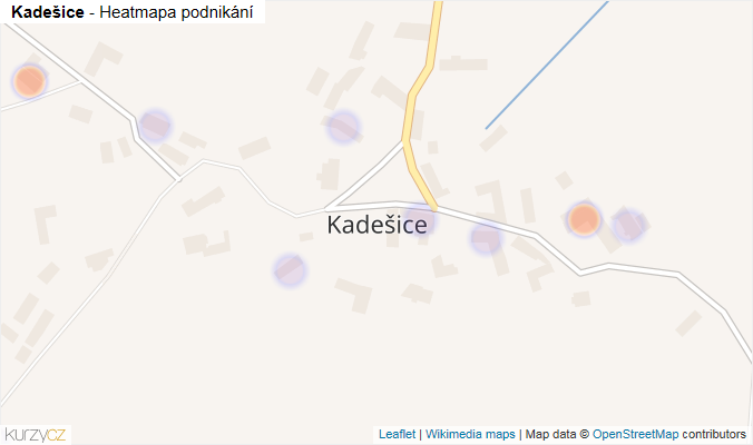Mapa Kadešice - Firmy v části obce.