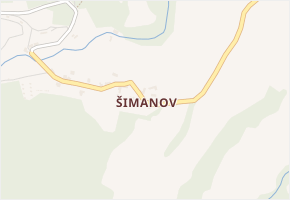 Šimanov v obci Žihobce - mapa části obce