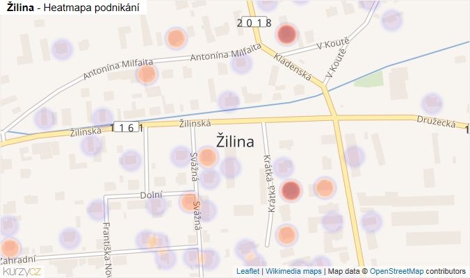 Mapa Žilina - Firmy v části obce.
