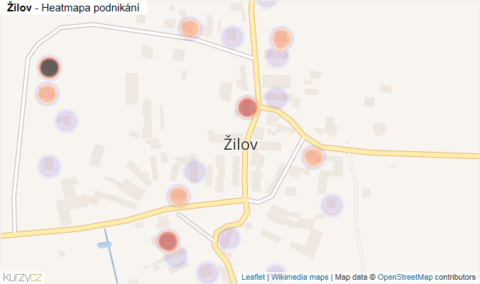 Mapa Žilov - Firmy v části obce.