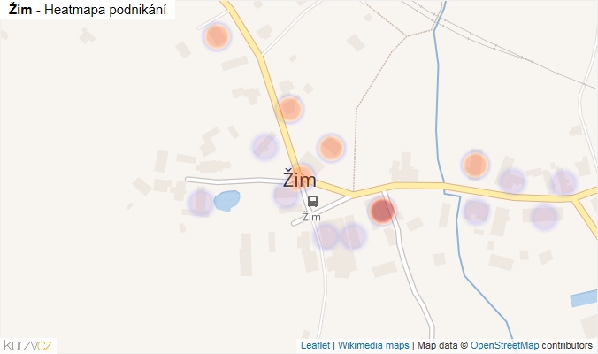 Mapa Žim - Firmy v části obce.