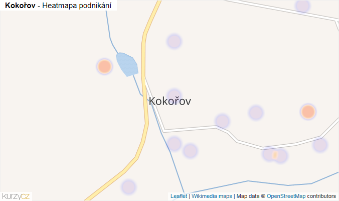 Mapa Kokořov - Firmy v části obce.