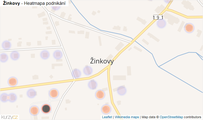 Mapa Žinkovy - Firmy v části obce.
