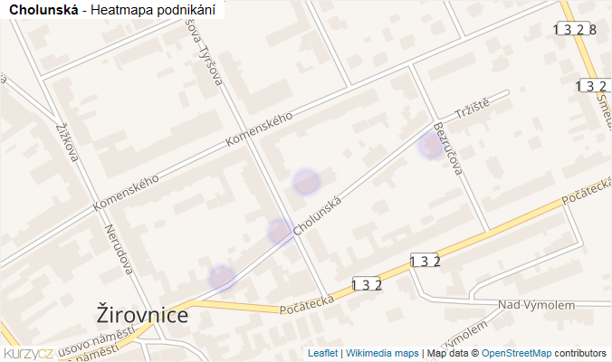 Mapa Cholunská - Firmy v ulici.