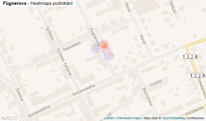 Mapa Fügnerova - Firmy v ulici.