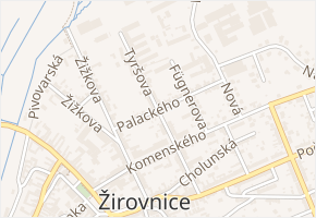 Tyršova v obci Žirovnice - mapa ulice