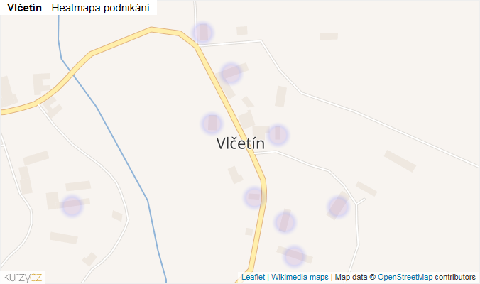 Mapa Vlčetín - Firmy v části obce.