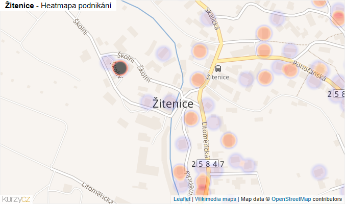 Mapa Žitenice - Firmy v obci.
