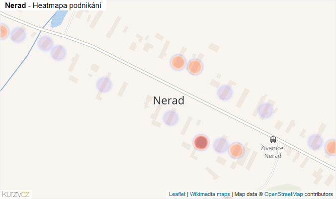 Mapa Nerad - Firmy v části obce.