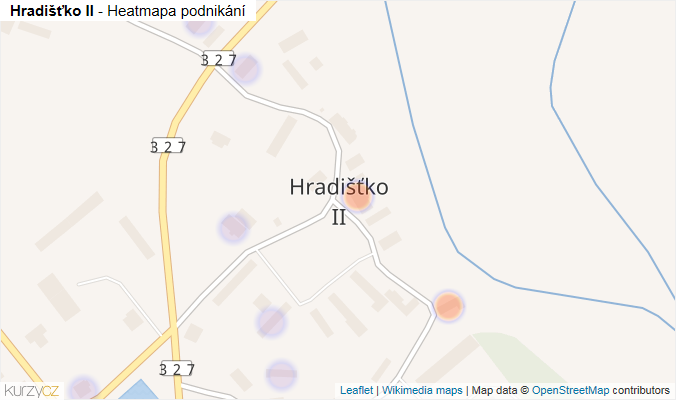 Mapa Hradišťko II - Firmy v části obce.