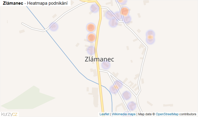 Mapa Zlámanec - Firmy v části obce.