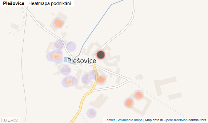 Mapa Plešovice - Firmy v části obce.