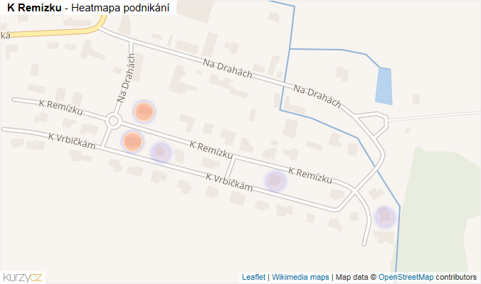 Mapa K Remízku - Firmy v ulici.