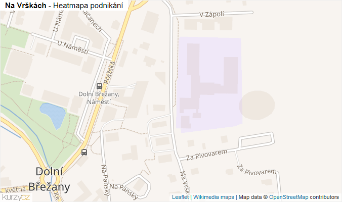 Mapa Na Vrškách - Firmy v ulici.