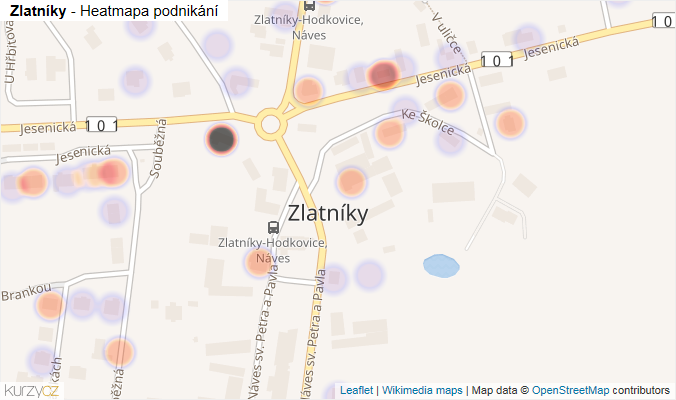 Mapa Zlatníky - Firmy v části obce.