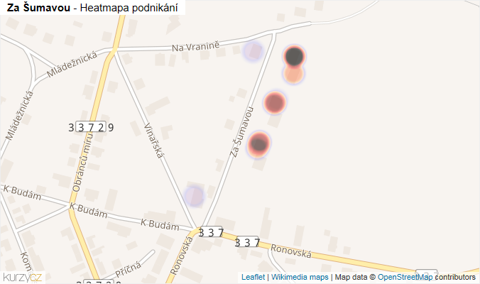 Mapa Za Šumavou - Firmy v ulici.