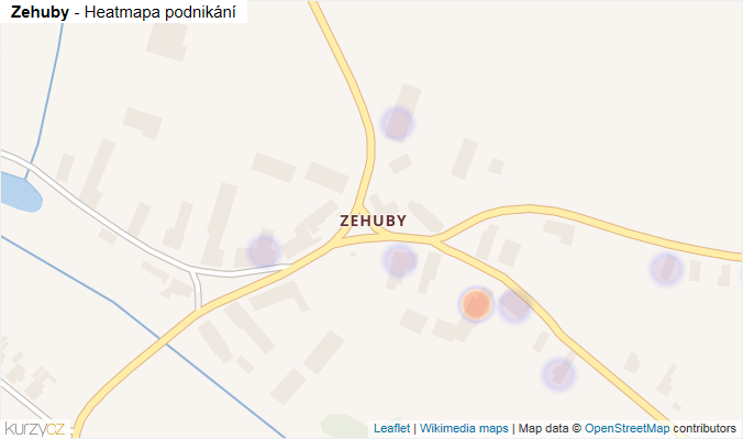 Mapa Zehuby - Firmy v části obce.